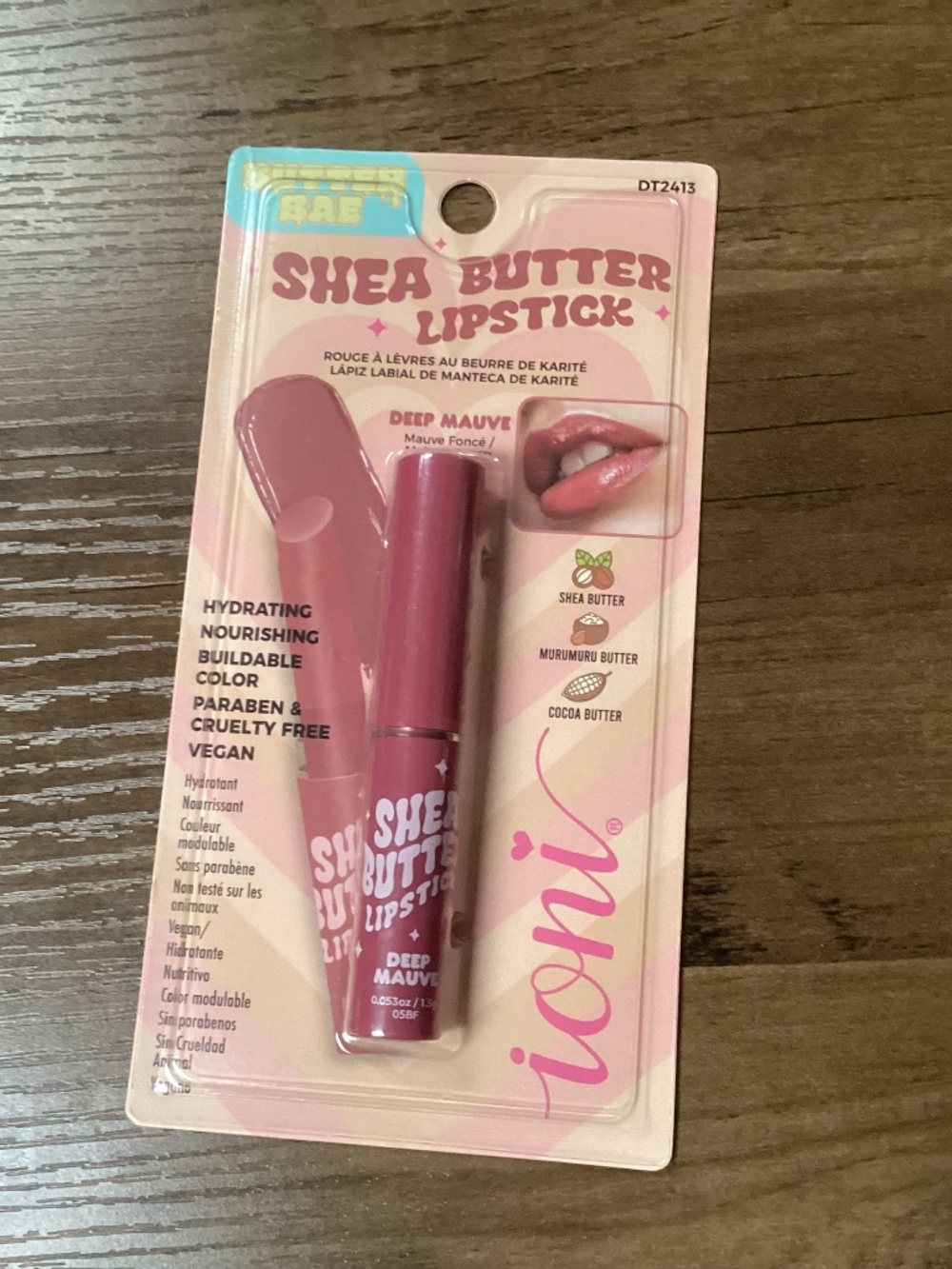 Ioni Shea Butter Lipstick Deep Mauve Hydrating Nourishing Buildable Color New